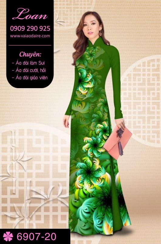 Vải áo dài hoa 3D