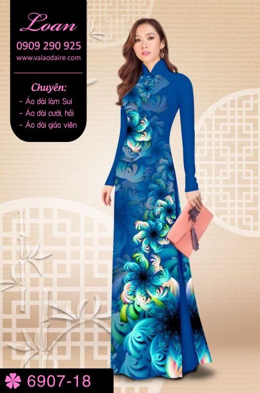 Vải áo dài hoa 3D