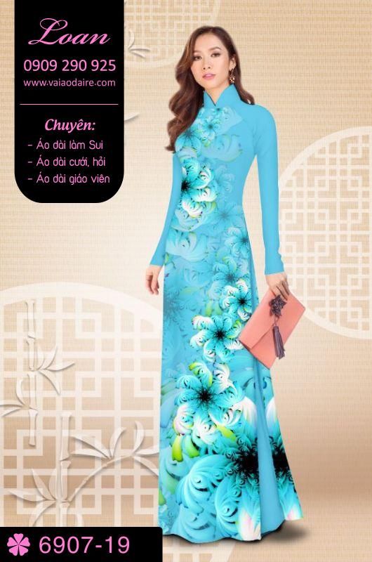 Vải áo dài hoa 3D