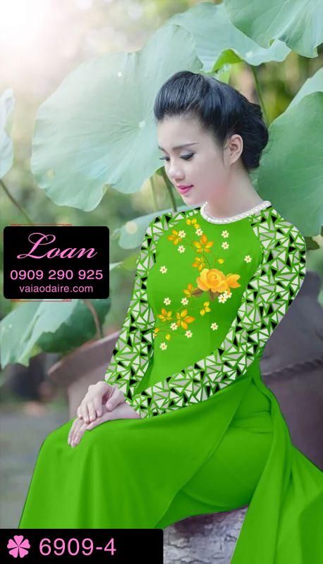 Vải áo dài hoa Hồng