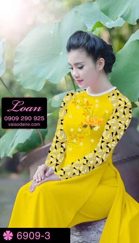 Vải áo dài hoa Hồng
