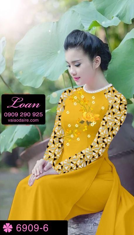 Vải áo dài hoa Hồng