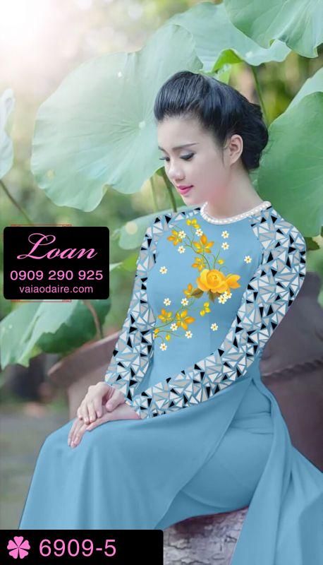 Vải áo dài hoa Hồng