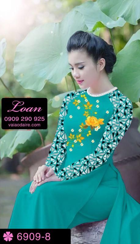 Vải áo dài hoa Hồng