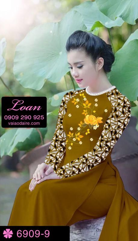 Vải áo dài hoa Hồng