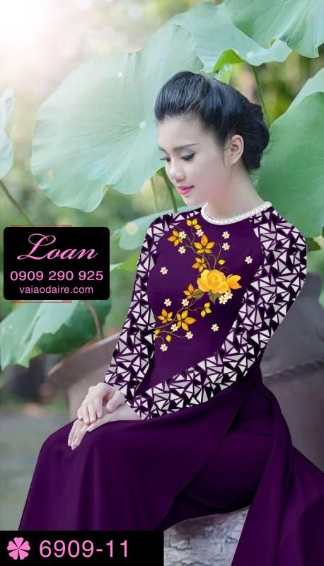 Vải áo dài hoa Hồng