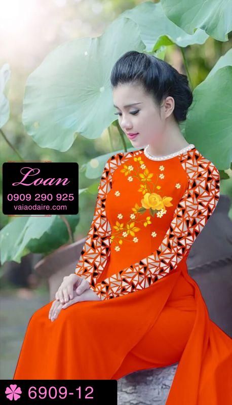 Vải áo dài hoa Hồng