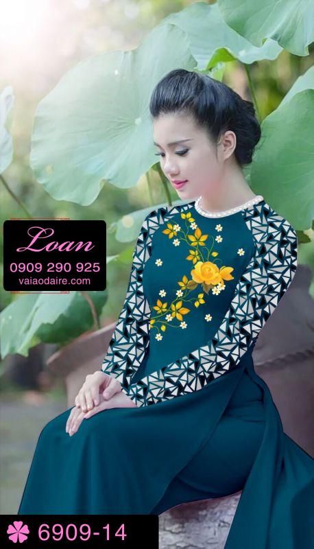 Vải áo dài hoa Hồng