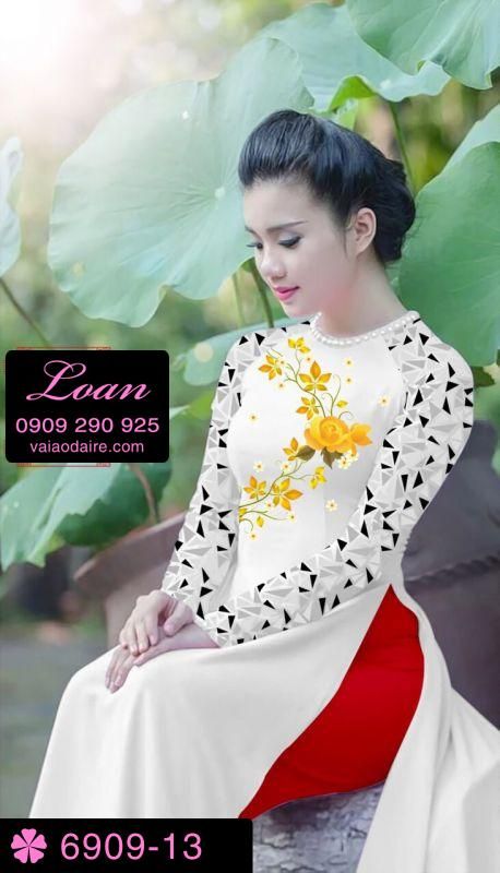 Vải áo dài hoa Hồng