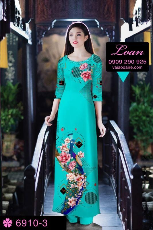 Vải áo dài chim Công