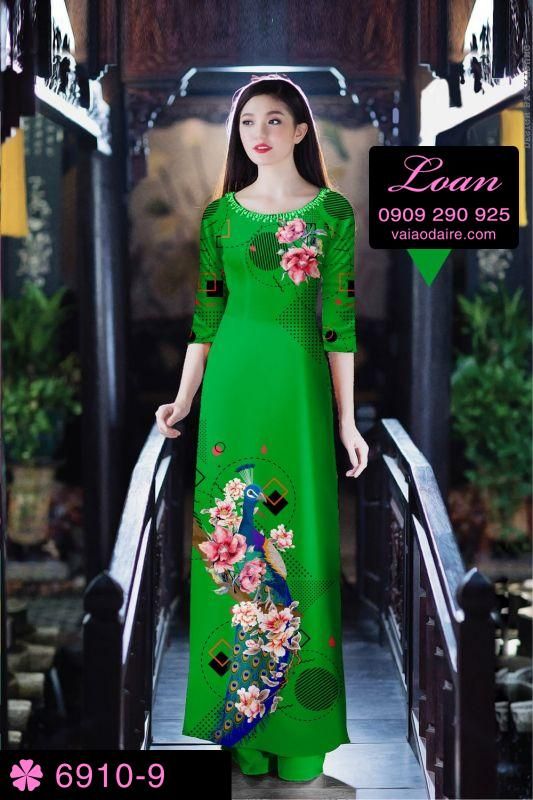 Vải áo dài chim Công