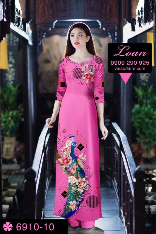 Vải áo dài chim Công