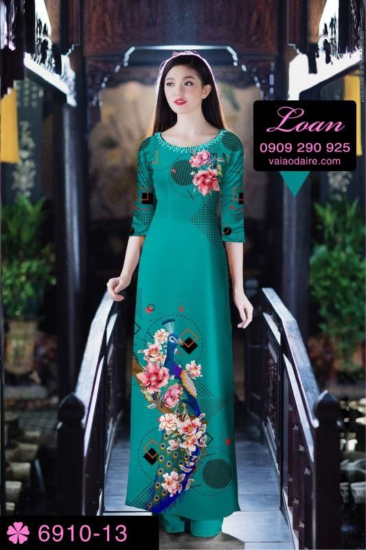 Vải áo dài chim Công