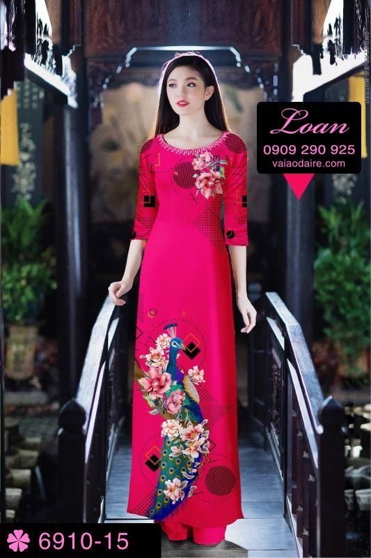 Vải áo dài chim Công