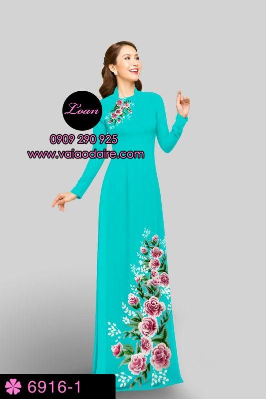 Vải áo dài hoa Hồng