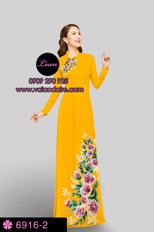 Vải áo dài hoa Hồng