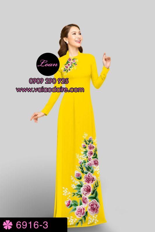 Vải áo dài hoa Hồng