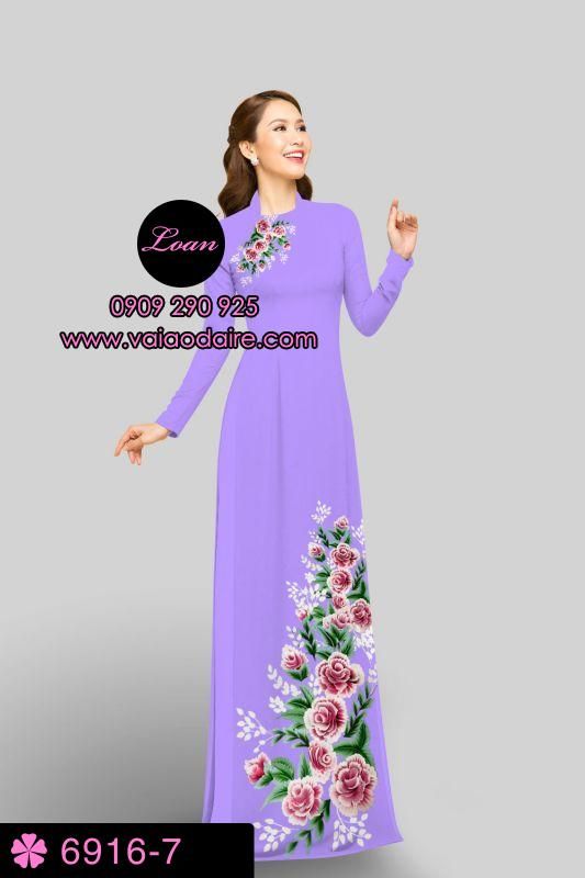 Vải áo dài hoa Hồng