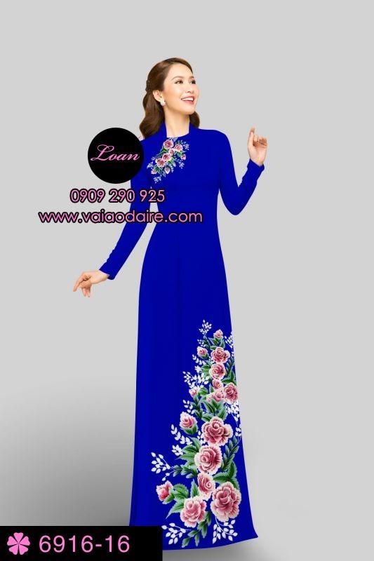 Vải áo dài hoa Hồng