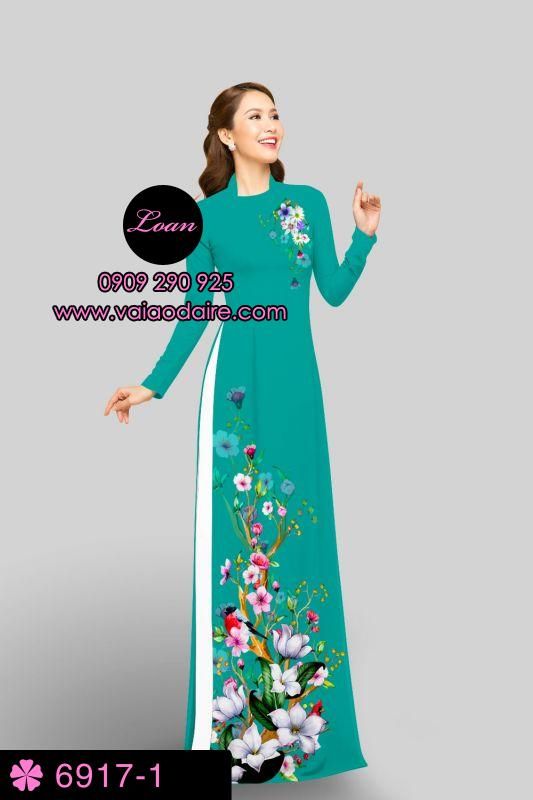 Vải áo dài hoa 3D