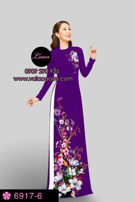 Vải áo dài hoa 3D