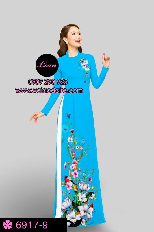 Vải áo dài hoa 3D