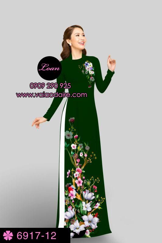 Vải áo dài hoa 3D