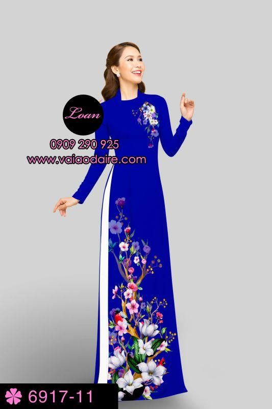 Vải áo dài hoa 3D