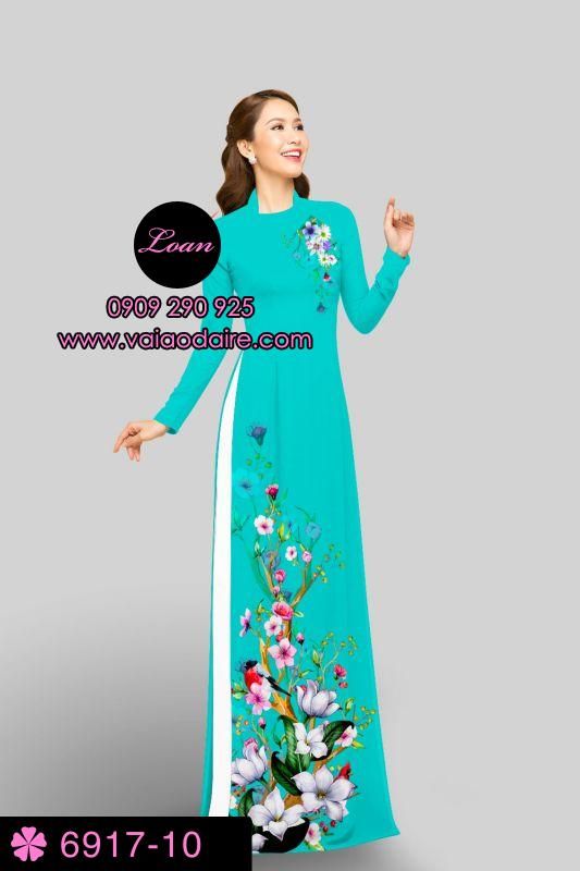 Vải áo dài hoa 3D