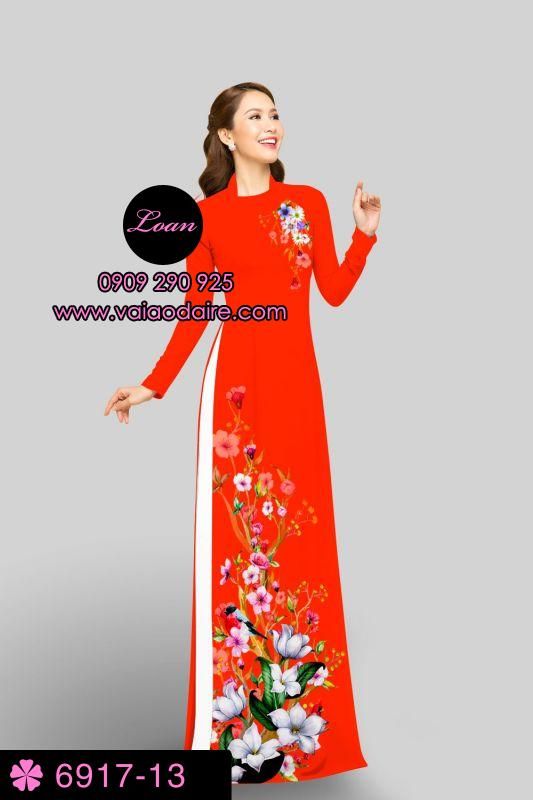 Vải áo dài hoa 3D