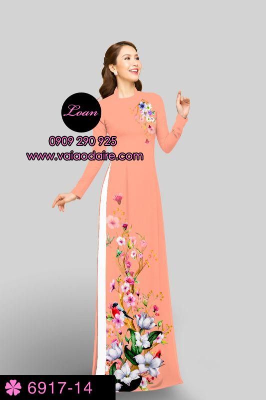 Vải áo dài hoa 3D