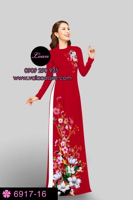 Vải áo dài hoa 3D