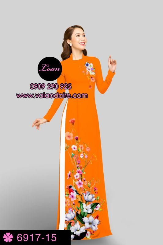 Vải áo dài hoa 3D