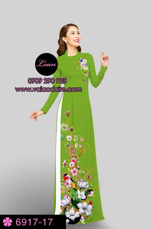 Vải áo dài hoa 3D