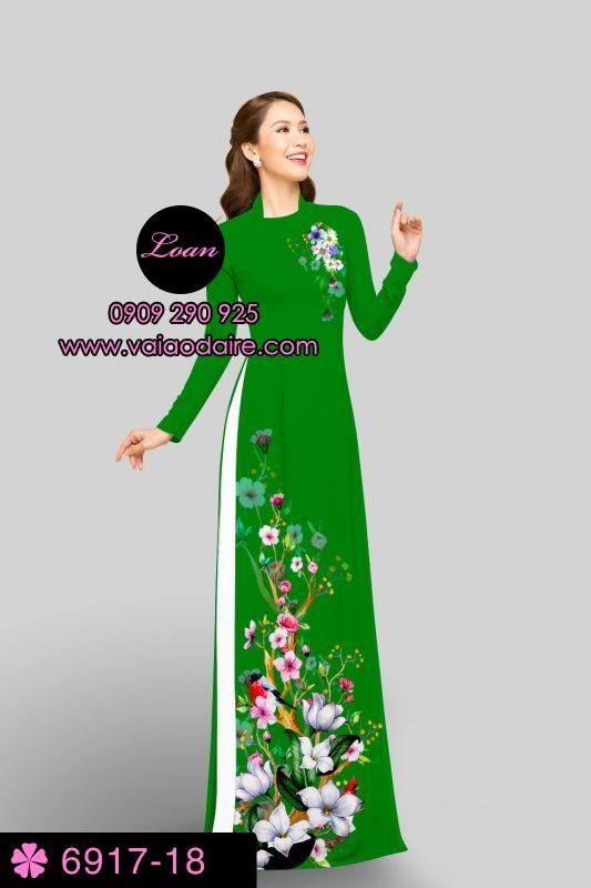 Vải áo dài hoa 3D