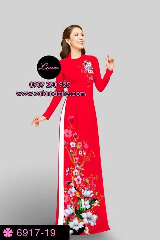 Vải áo dài hoa 3D
