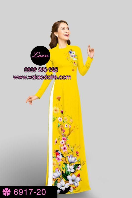 Vải áo dài hoa 3D