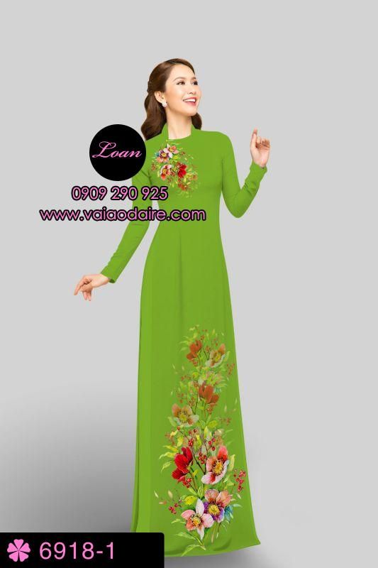 Vải áo dài hoa 3D