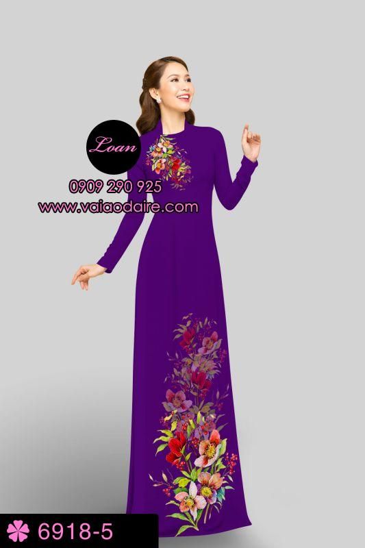 Vải áo dài hoa 3D