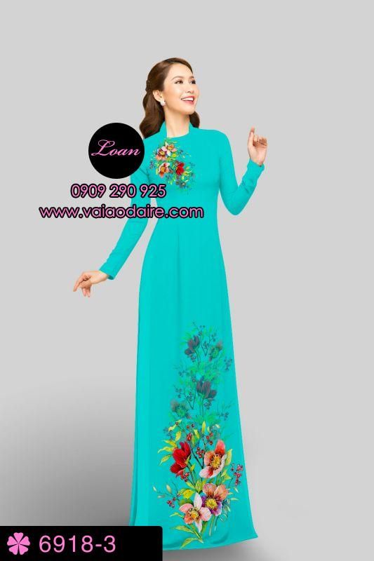 Vải áo dài hoa 3D