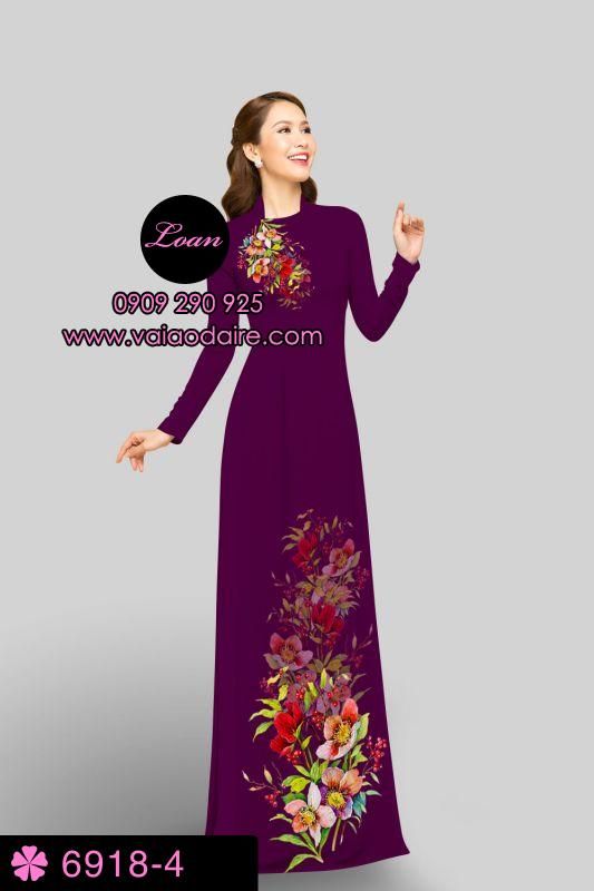 Vải áo dài hoa 3D