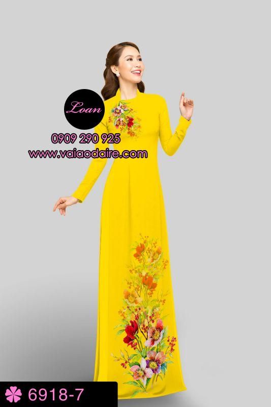 Vải áo dài hoa 3D