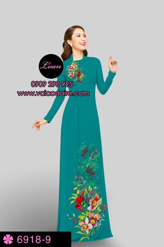 Vải áo dài hoa 3D