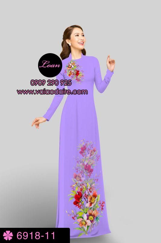 Vải áo dài hoa 3D