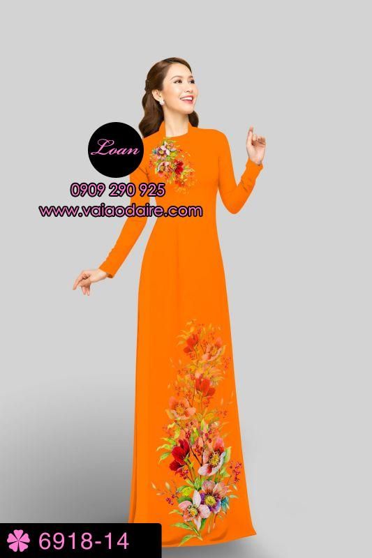 Vải áo dài hoa 3D