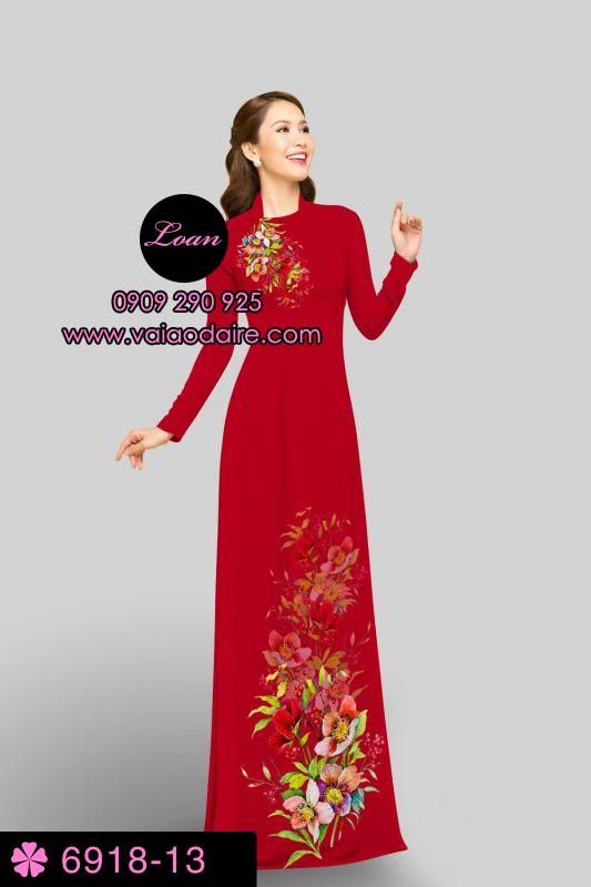 Vải áo dài hoa 3D