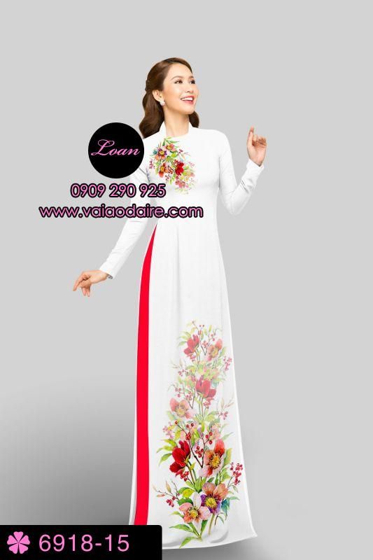 Vải áo dài hoa 3D