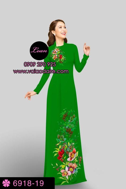 Vải áo dài hoa 3D