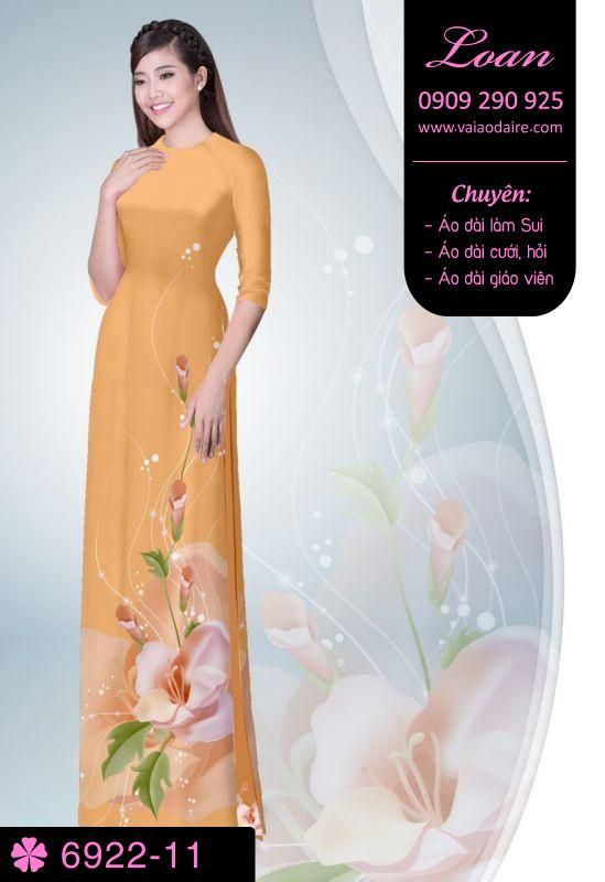 Vải áo dài hoa 3D
