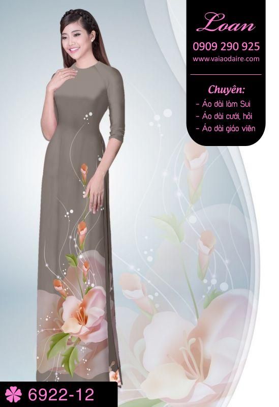 Vải áo dài hoa 3D